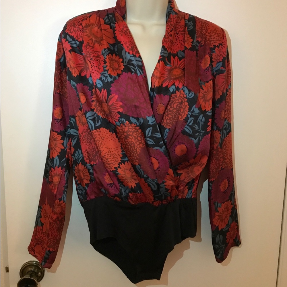 Zara Floral Red Body Suit- NWOT